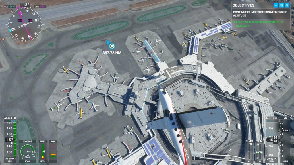 昼間のサンフランシスコ国際空港上空。
