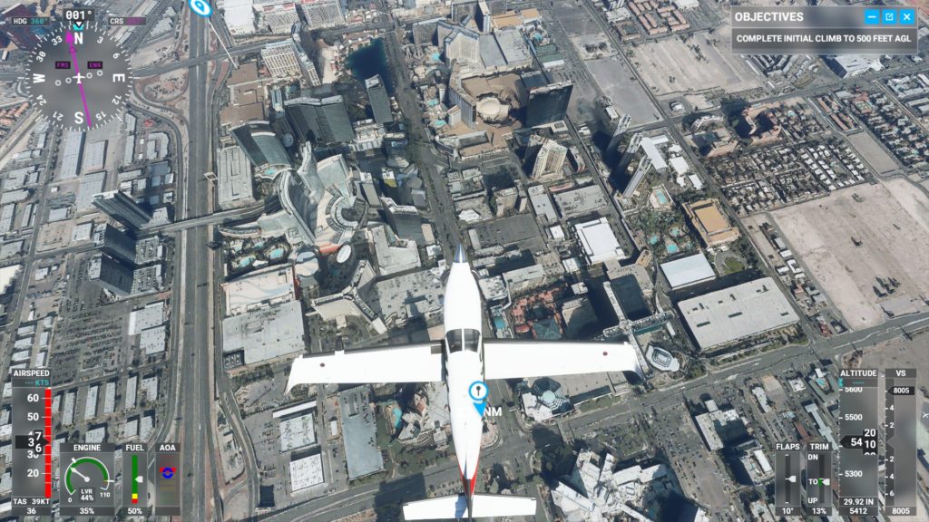 ラスベガス・ストリップ通り上空。