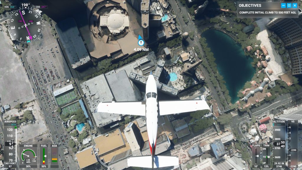ラスベガス・ストリップ通り上空。
