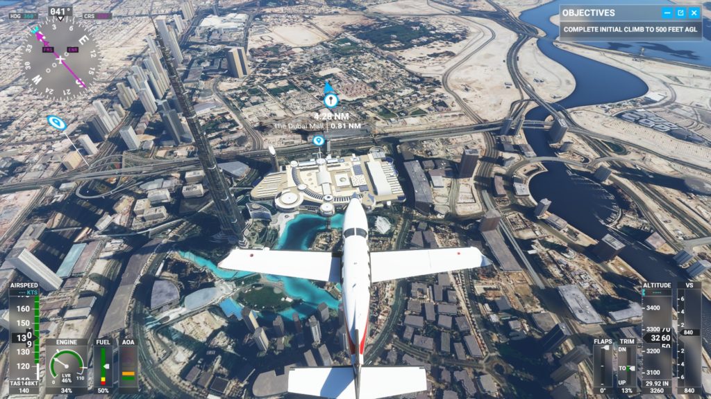 ブルジュ・ハリファ上空。