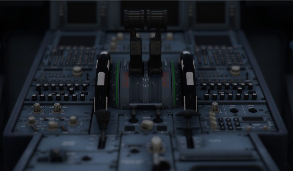 エアバスA320の操縦席。