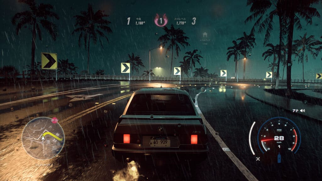 「Need for Speed Heat Deluxe Edition」、夜のレースの様子