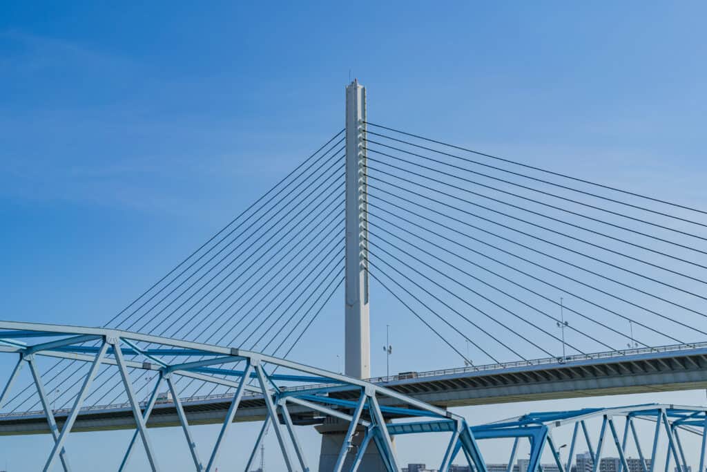 かつしかハープ橋と上平井橋